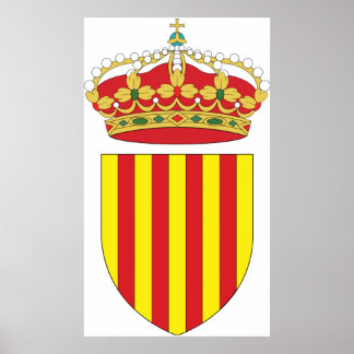 Coat Arms Cataluña Official Spain heraldry Symbol Poster