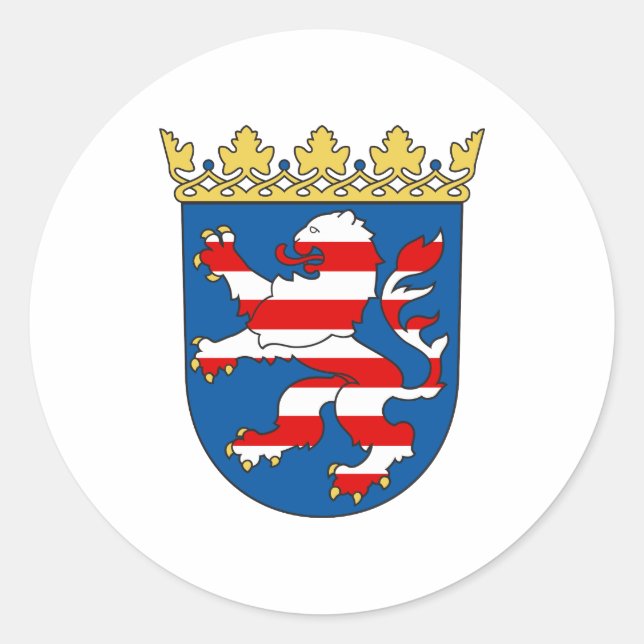 Coat arms Hesse Official Heraldry Symbol Germany Classic Round Sticker (Front)