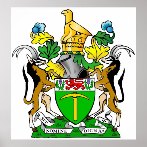 Coat Arms Rhodesia Official Heraldry Symbol Africa Poster | Zazzle