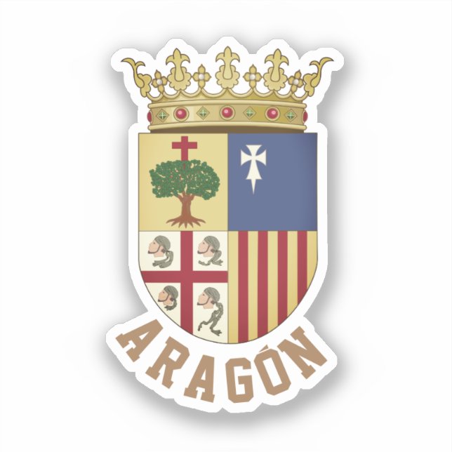 Coat of Arm of Aragón (autonomous community) Spain Sticker (Front)