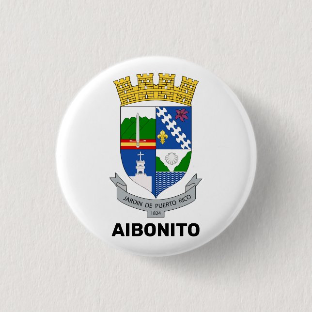 Coat of Arms - Aibonito, Puerto Rico Button (Front)