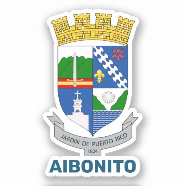 Coat of Arms - Aibonito, Puerto Rico Sticker (Front)