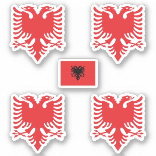 Coat of arms and flag of Albania Sticker