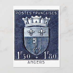 Coat of Arms, Angers France Postcard
