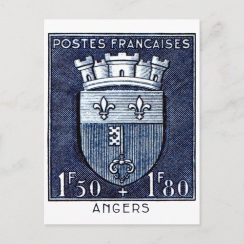 Coat of Arms Angers France Postcard