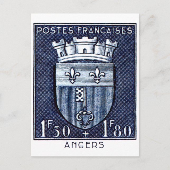 Coat of Arms, Angers France Postcard (Front)