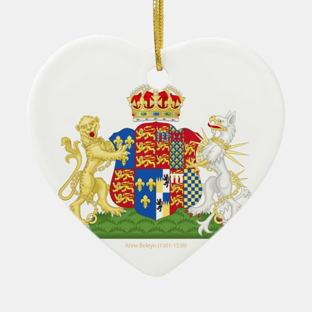 Coat of Arms Anne Boleyn Ceramic Ornament (Front)