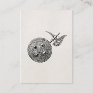 Coat of Arms Axe Shield Armor Medieval Weapon Business Card