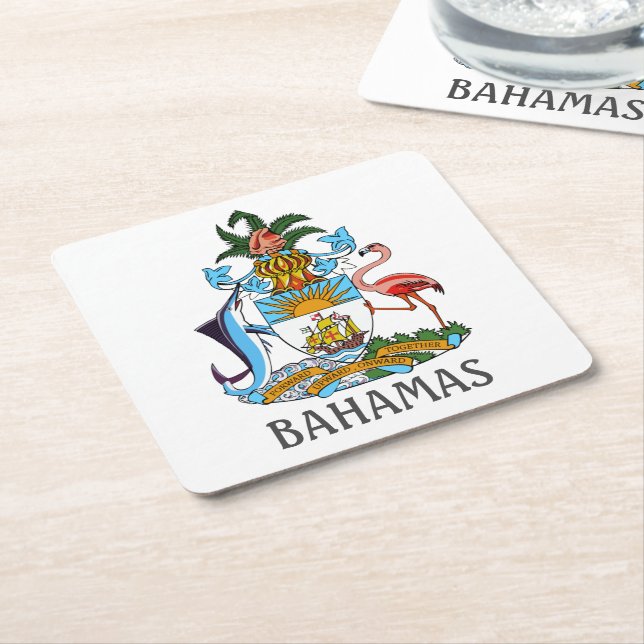 Coat of arms - Bahamas Square Paper Coaster (Angled)
