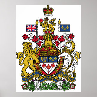 Coat of arms Canada Official Heraldry Symbol Logo Poster