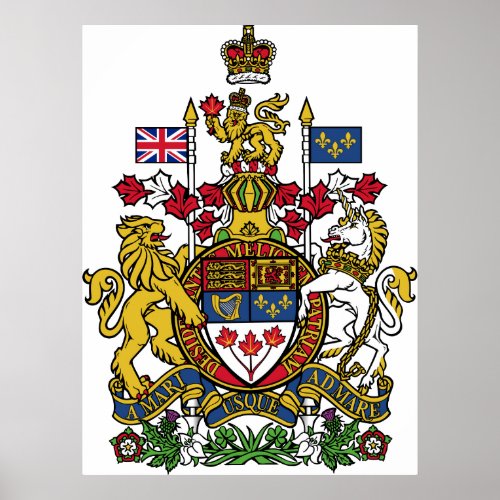 Coat of arms Canada Official Heraldry Symbol Logo Poster