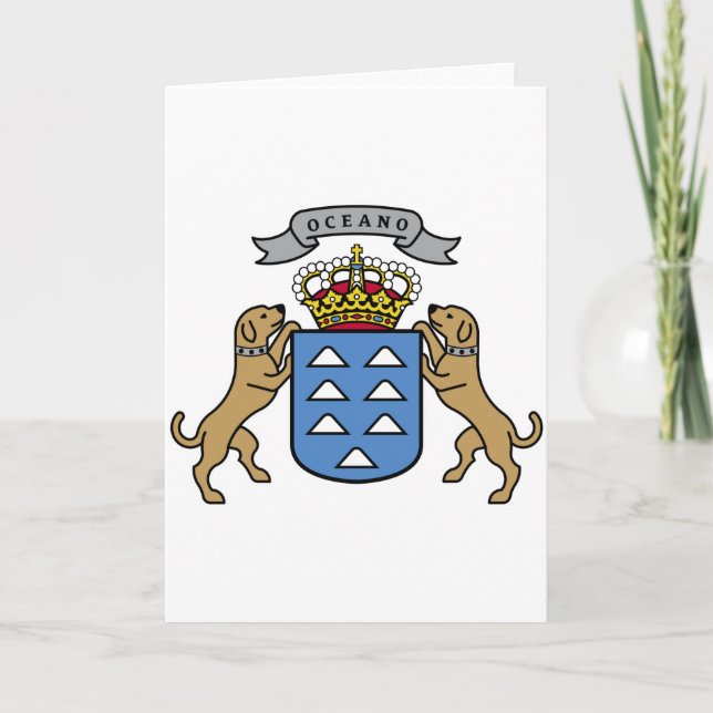 Coat of Arms Canary Islands Official Symbol Spain Card (Front)