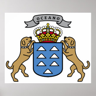 Coat of Arms Canary Islands Official Symbol Spain Poster