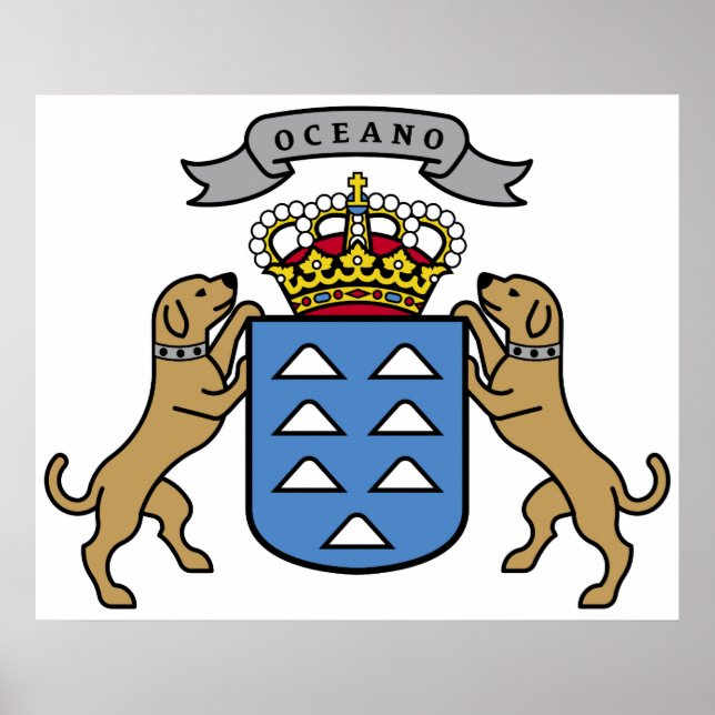 Coat of Arms Canary Islands Official Symbol Spain Poster (Front)