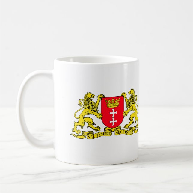 Coat Of Arms Crest Helmet Plate Coffee Mug (Left)