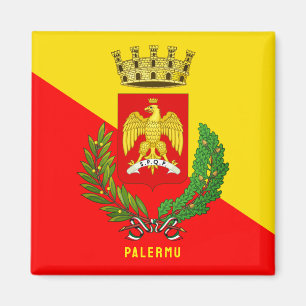 Coat of arms/ flag of Palermo (city), Sicily Magnet