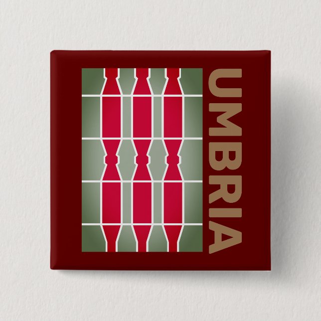 Coat of Arms/ flag of Umbria, Italy Button (Front)