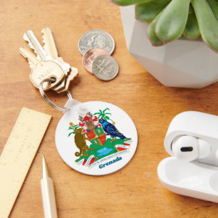 Coat of Arms for Grenada Simple Colorful Formal Keychain