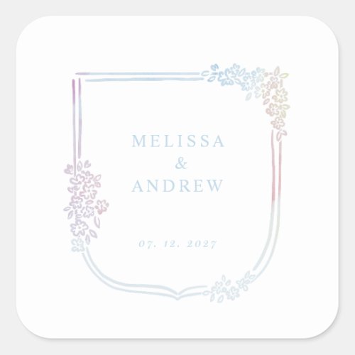 Coat of arms frame _  pastel square sticker