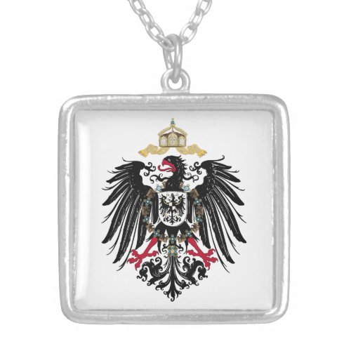 Coat of Arms German Reich 1889 Reichsadler Silver Plated Necklace