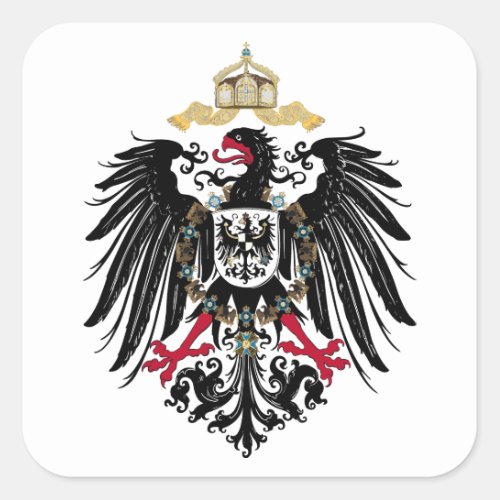 Coat of Arms German Reich 1889 Reichsadler Square Sticker