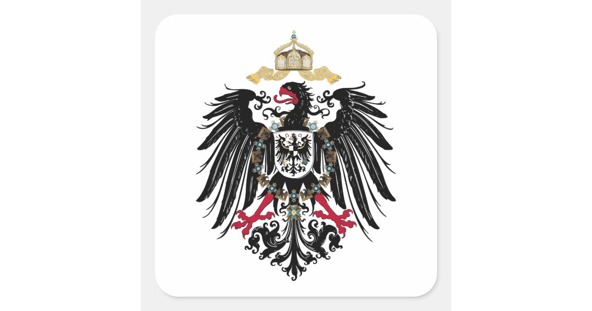 Coat of arms German Reich of 1889 realm eagles Square Sticker