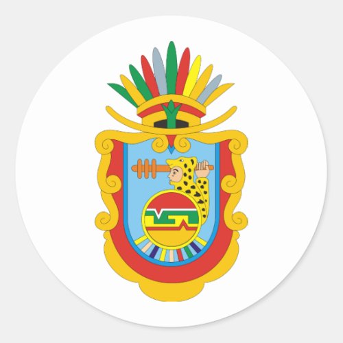 Coat of arms Guerrero Mexico Official Symbol Logo Classic Round Sticker