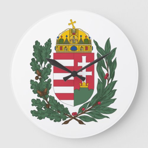 Coat of Arms Hungary Budapest Gifts Large Clock