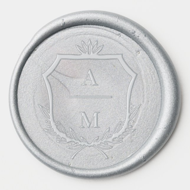 Coat of arms initials wax seal sticker (Front)