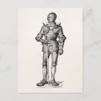 Coat Of Arms Knight Shining Armor Sword Medieval Postcard by SilverSpiral at Zazzle