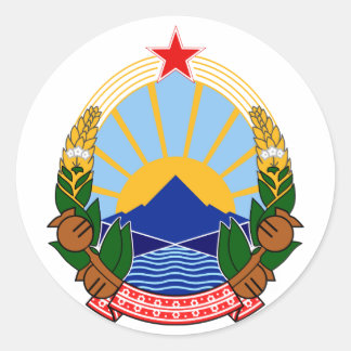 Coat of arms Macedonia Official Heraldry Symbol Classic Round Sticker