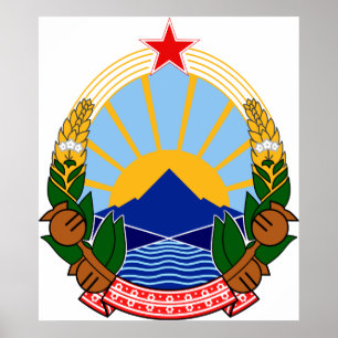Coat of arms Macedonia Official Heraldry Symbol Poster
