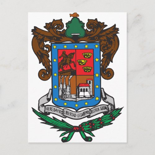 Coat of arms Michoacan Official Mexico Symbol Logo Postcard