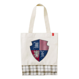 Coat of Arms Monogram Emblem Silver Lion Shield Zazzle HEART Tote Bag