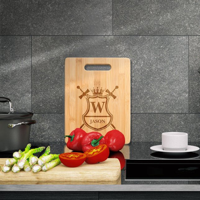 Coat of Arms Monogram Etched Cutting Boards (Creator Uploaded)