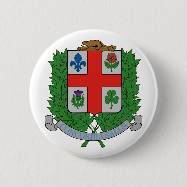 Coat of Arms Montréal Canada Official Symbol Pinback Button (Front)