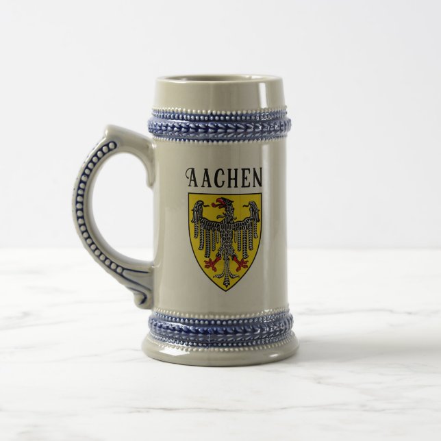 Coat of Arms of Aachen, Germany Beer Stein (Left)