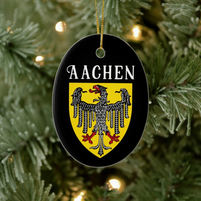 Coat of Arms of Aachen, Germany Ceramic Ornament (Tree)
