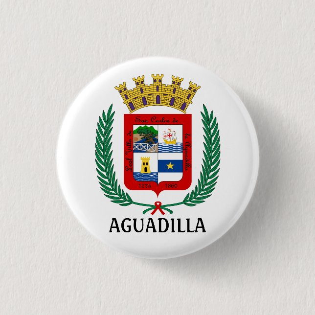 Coat of Arms of Aguadilla, Puerto Rico Button (Front)