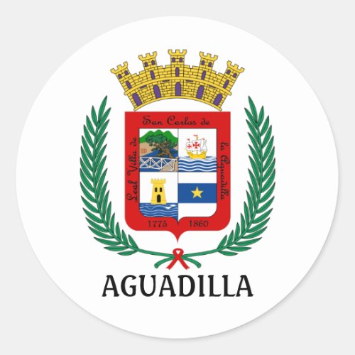 Coat of Arms of Aguadilla Puerto Rico Classic Round Sticker