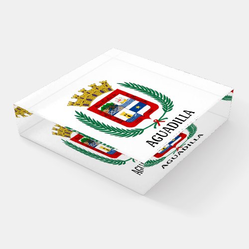 Coat of Arms of Aguadilla Puerto Rico Paperweight