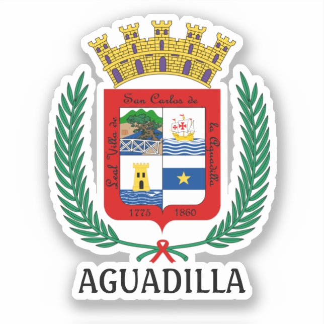 Coat of Arms of Aguadilla, Puerto Rico Sticker (Front)