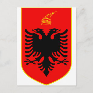 Coat of Arms of Albania Heraldic Postcard