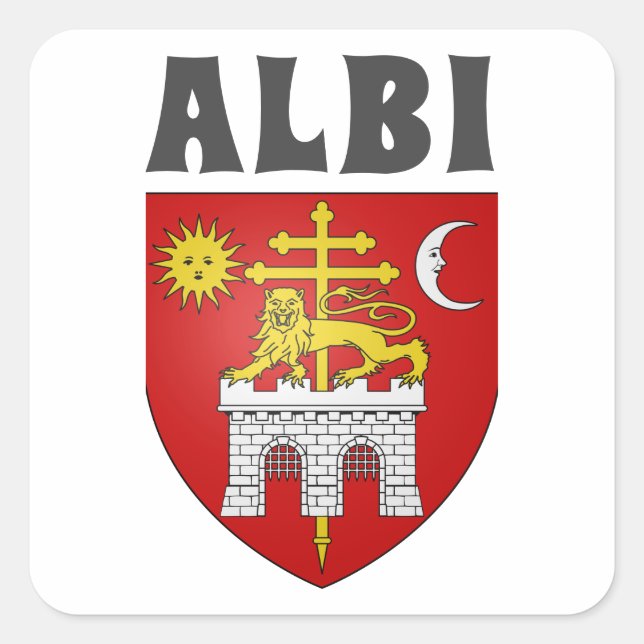 Coat of Arms of Albi, France Square Sticker (Front)