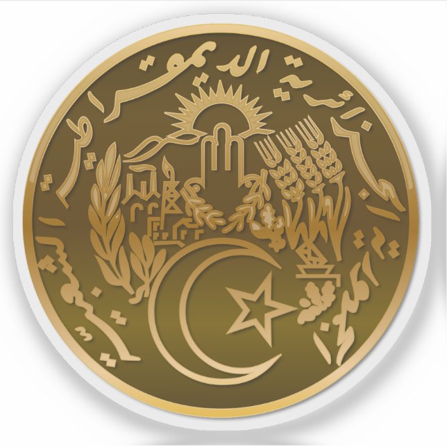 Coat of arms of Algeria Sticker (Front)