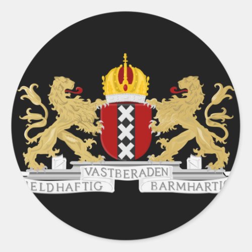 Coat of arms of Amsterdam Classic Round Sticker