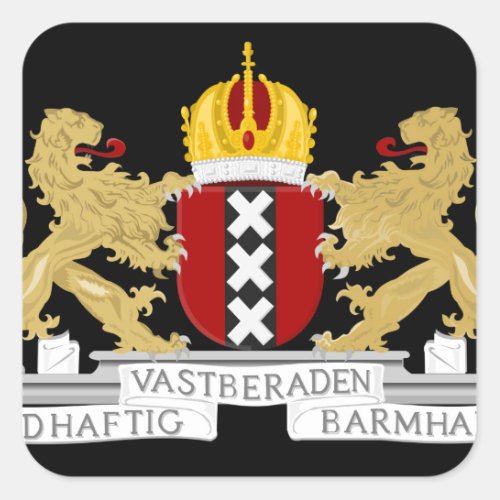 Coat of arms of Amsterdam Square Sticker