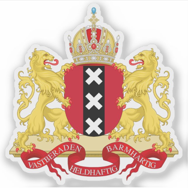Coat of arms of Amsterdam, the Netherlands Sticker (Front)