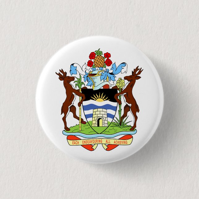 Coat of Arms of Antigua and Barbuda Button (Front)