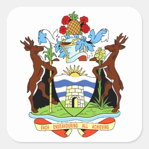 Antigua Barbuda Coat Of Arms Stickers | Zazzle